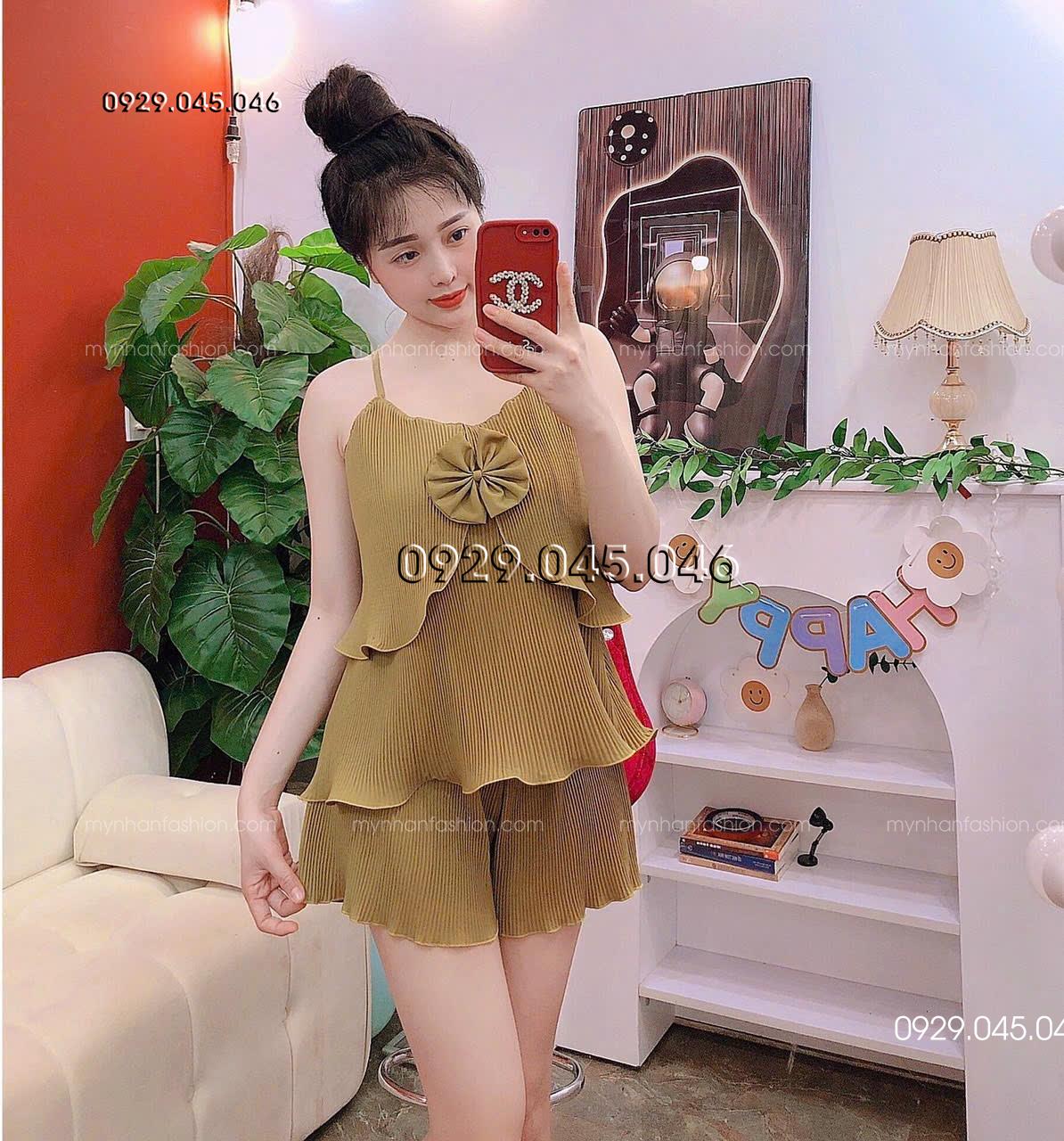Đồ ngủ 2 dây mặc nhà vải xốp Nhật - MNFAS735