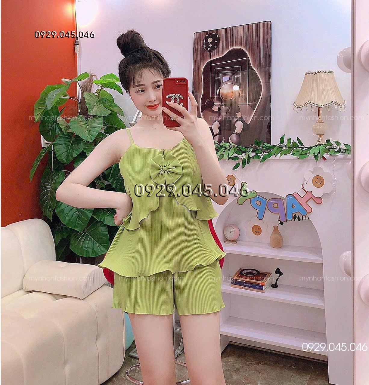 Đồ ngủ 2 dây mặc nhà vải xốp Nhật - MNFAS735