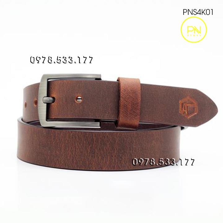 Thắt lưng nam da bò sáp cao cấp (4cm) - PNS4K01